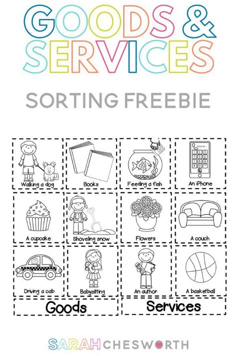 Goods and Services Sort Worksheet - students sort the pictures by
